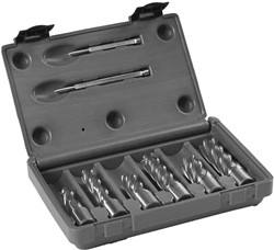 Euroboor HCS.KIT/9 | 6-delige kernborenset 19,05 mm Weldon opname - INCH - HCS.KIT/9