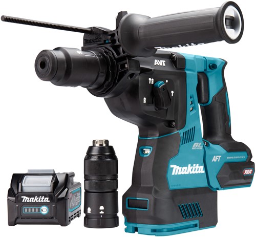 Makita HR002GM204 40V Max Combihamer 4 0 Ah accu 2 st lader in Mbox met stofafzuiging en AWS zender HR002GM204