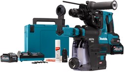 Makita HR004GM202 40V Max Combihamer | SDS-PLUS | 4,0 Ah accu (2 st), lader, in Mbox, met stofafzuiging - HR004GM202