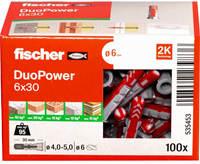 Fischer DUOPOWER Plug 6X30 - 100 Stuks - 535453-3