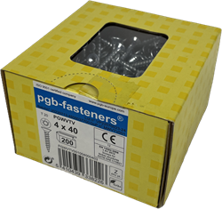 pgb-Europe PGB-FASTENERS | Spaanplaatschroef VK-T Ø 4,0x40 Zn | 200 stuks - PGWVTV001004000403