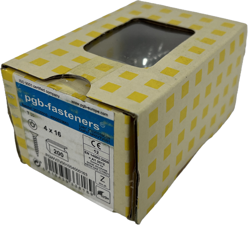 Pgb-Europe Pgb-fasteners universele spaanplaatschroef vk-t voldraad verzonken kop ø4,0x16 zn tx20 | 200 st | pgwvtv001004000163 afbeelding