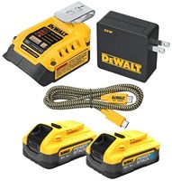 DeWalt Accessoires DCB094H2-QW - 18V XR USB-C Laadadapter met 2x 5.0Ah POWERSTACK accu DCB094H2-QW