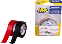 HPX PVC isolatietape | Zwart | + Rood | 19mm x 10m - IT1910 | 20 stuks IT1910