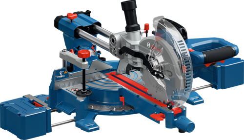Bosch Blauw GCM305-216S  Afkortzaag -Kap- en verstekzaag - 216mm (2x Zaagblad, klem, stofzak, liniaal, 2x werkstukssteun) - 0601B61001-2