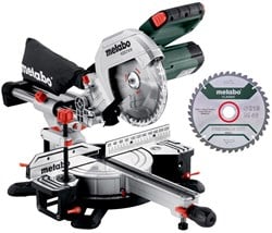 Metabo Afkortzaag KGS 216 M SET met trekfunctie | nieuwste model + extra zaagblad - 613216900