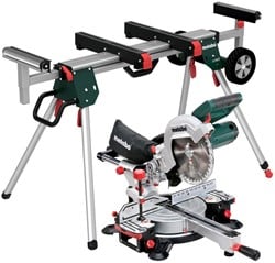Metabo Afkortzaag KGS 216 M met trekfunctie | nieuw model + KSU 251 onderstel