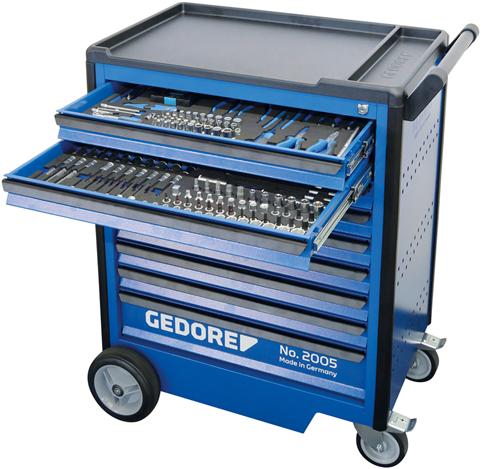 Gedore KL-4998-400 Gereedschapwagen + gereedschapset PKW 466-Delig - 3421147
