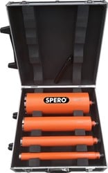 Spero 5 delige R1/2" Dunwandige diamantboren set - 4 boren in rolkoffer Ø 35, 51, 81, 131mm   - SPDCS131