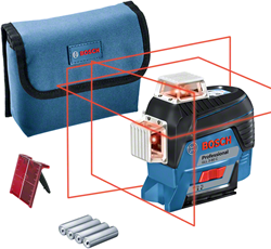 Bosch Blauw GLL 3-80 C Lijnlaser | Inclusief 1x accu GBA 12V 2,0 Ah & GAL 12V-40 CV Snellader - 0601063R05
