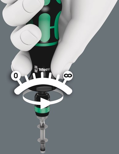 Wera 7461 Kraftform Instelbare Momentschroevendraaier met standaardinstellingen met Rapidaptor Snelwisselhouder, 1/4 duim, 1,2 Nm - 1 stuk(s) - 05074716001-3
