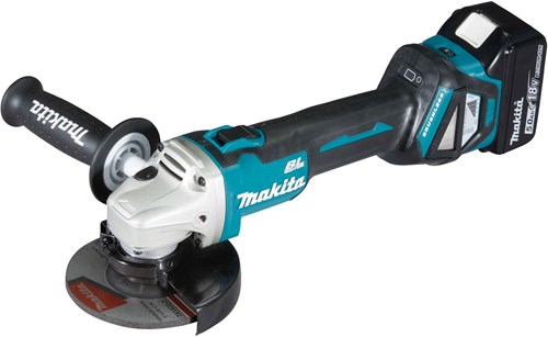 Makita DGA511RTJ 18v Accu Haakse slijper 125mm | 18v 5.0Ah Li-ion in M-box | 18V (2x 5.0Ah accu + lader) - DGA511RTJ-2
