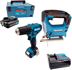 Makita CLX237SAJ 12v CXT set | DF333DZ accuboormachine + JV101DZ accu decoupeerzaag, 2 x BL1021B in M-box