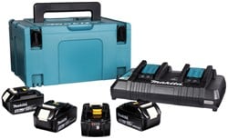 Makita Accessoires 18V Li-Ion accu starterset 197626-8 (4x BL1850B 5.0Ah) + duolader DC18RD in Mbox - 197626-8