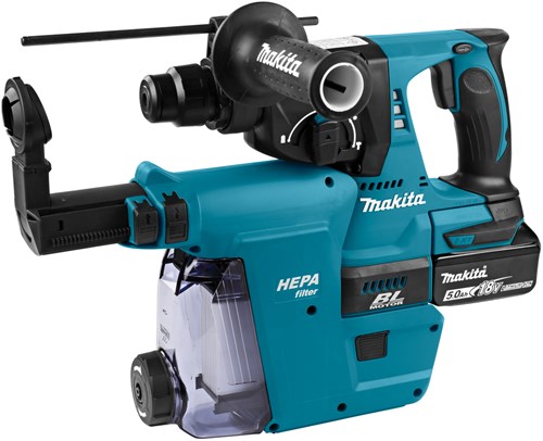 Makita DHR242RTJW 18V accu Combi boorhamer | SDS-PLUS | met stofafzuiging | Li-ion 5.0Ah - DHR242RTJW-2