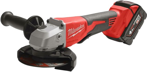 Milwaukee M18 BLSAG125XPD-402X | Koolborstelloze 125 mm accu haakse slijper met paddle schakelaar (2x 4.0Ah accu + lader in HD Box) - 4933492646