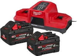 Milwaukee M18 FORGENRG-802DBSC | Forgenrg accu en lader kit 802 Met 2x 8.0Ah lader (2x 8.0Ah accu + lader) - 4933498616