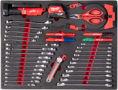 Milwaukee Foam Inlay Steeksleutels | Lampen | Snij- en meetgereedschap | 36 delig - 4932500759