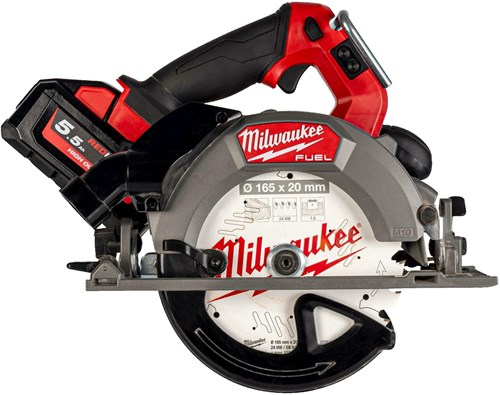 Milwaukee M18 FCSDC165-552C FUEL Accu Cirkelzaag | 165 mm | Incl. 2 x M18 HB5.5 Accu's en M12-18FC Lader | In Transportkoffer - 4933499997