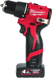Milwaukee M12 BLPDRC-402C | Compact koolborstelloze accu klopboorschroefmachine 12V in koffer (2x 4.0Ah accu + C12 C lader) - 4933500424