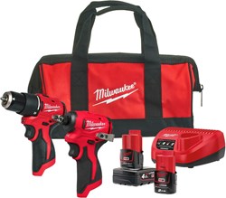 Milwaukee M12 BLPP2B-422B M12 Powerpack | M12 BLPDRC, M12 BLIDRC, M12 4,0 Ah, M12 2,0 Ah, C12 C Lader, Contractor bag - 4933500425