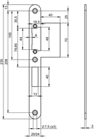 ASSA ABLOY N6003 Sluitplaat | RVS 24x235x3mm lip 40mm afgerond | geschikt voor E-opener profix2DM| DR 1+2+3+4 - 10049728-2