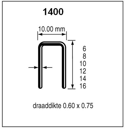 Dutack Niet serie 1400 Cnk 10mm doos 10 duizend - 5042009