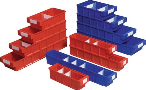 LA-KA-PE Stellingbak | L400xB93xH83mm | blauw polypropyleen | 16 stuks - VKB 400/93 BLAU VKB 400/93 BLAU