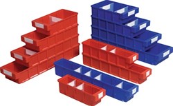 LA-KA-PE Stellingbak | L500xB186xH83mm | blauw polypropyleen | 8 stuks - VKB 500/186 BLAU VKB 500/186 BLAU