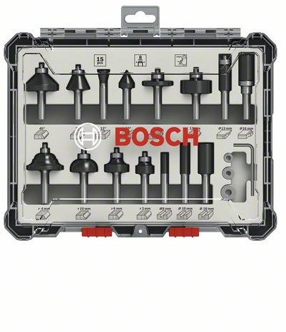 Bosch Accessoires 15-delige gemengde freesset - schachtdiameter 6 mm - 2607017471-2