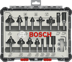 Bosch Accessoires 15-delige gemengde freesset - schachtdiameter 6 mm - 2607017471