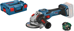 Bosch Blauw GWS 18V-15 SC Professional Haakse accuslijpmachine | BITURBO | zonder accu's en lader in L-BOXX, met GCY42 - 06019H6100