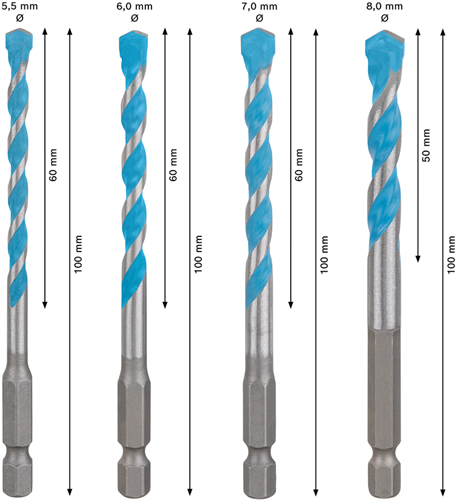 Bosch Accessoires EXPERT Borenset HEX-9 | MultiConstruction | 4-delig | 4/5/6/8 - 2608902289-3