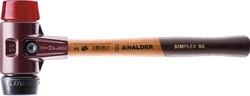 Halder Kunststofhamer | lengte 330 mm kop d. 40 mm | middelhard/hard hout | rubber zwart/plastic rood | 1 stuk - 3026.040 3026.040