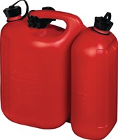 Hunersdorff Dubbele jerrycan voor brandstof | inhoud 5,5 + 3 l | rood HDPe | L316xB145xH312mm | 1 stuk - 825000 825000