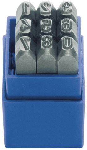 Kukko Slagcijferset | 9-delig cijfers 0-9 | letterhoogte 3 mm in kunststofbox | 1 stuk - 328-103 328-103