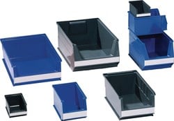 Lockweiler Magazijnbak | L160/140xB100xH75 mm | PE-regeneraat grijs | 25 stuks - 19100514 19100514