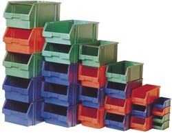 LA-KA-PE Magazijnbak | L500/450xB300xH180 mm | PS rood | 10 stuks - LK1 ROT LK1 ROT