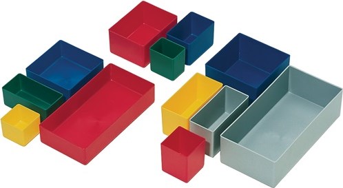 LA-KA-PE Inzetbak | 216 x 108 x 63 mm | grijs PK | voor schuifladen en assortimentskisten | 25 stuks - E63-6 GRAU - E63-6 GRAU