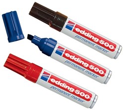 Edding Permanentmarker | zwart | streepbreedte 2-7 mm spitse punt | 10 stuks - 4-500001 4-500001