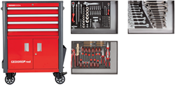 Gedore RED R22041004 | Gereedschapwagen WINGMAN | 4 laden | 129-Delig - 3301689