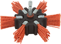 Wolfcraft Nylon-rotorborstel | Rood | 6-kant schacht | Ø100mm | 1 stuk - 1512000