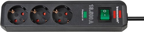 Brennenstuhl Eco-Line 13.500A stekkerdoos met overspanningsbeveiliging 3-voudig antraciet 1,5m H05VV-F 3G1,5 Blister - 1158810315