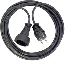 Brennenstuhl Kwaliteits kunststof verlengsnoer 2m zwart H05VV-F 3G1,5 - 1165010015
