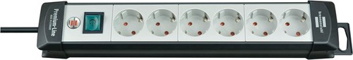 Brennenstuhl Premium-Line stekkerdoos 6-voudig zwart/lichtgrijs 5m H05VV-F 3G1,5 - 1951560101