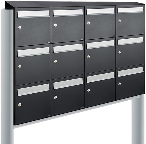 Allux Flow Set 4-Breed, 3-Hoog Met Dak Op Statief Zwart - 40040070_4x3ds