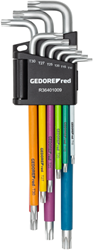 Gedore R36401009 | Haakse stiftsleutelset | TX | T10-T50 multicolor | 9-dlg 3301333