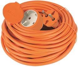 Relectric verlengsnoer oranje 20m 2x1,0mm met klep - RELEC493784 RELEC493784