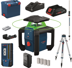 Bosch Blauw GRL 18V-3-31 G Set | Accu rotatielaser 18V groen + LR3-2 + BT 170 HD + GR 240 in L-BOXX (1x 4.0Ah ProCORE accu + GAL 18V-40 lader) - 0615A500DG