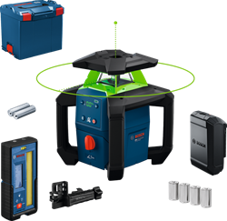 Bosch Blauw GRL 18V-4-34 CVG | Accu rotatielaser 18V groen + LR45 in L-BOXX (1x 4.0Ah ProCORE accu + GAL 18V-40 lader) - 0601061H00